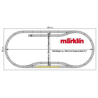 Märklin 24900-04 H0 C-Gleis Set 4, 33-teilig Oval mit Bahnhofs- und Abstellgleis